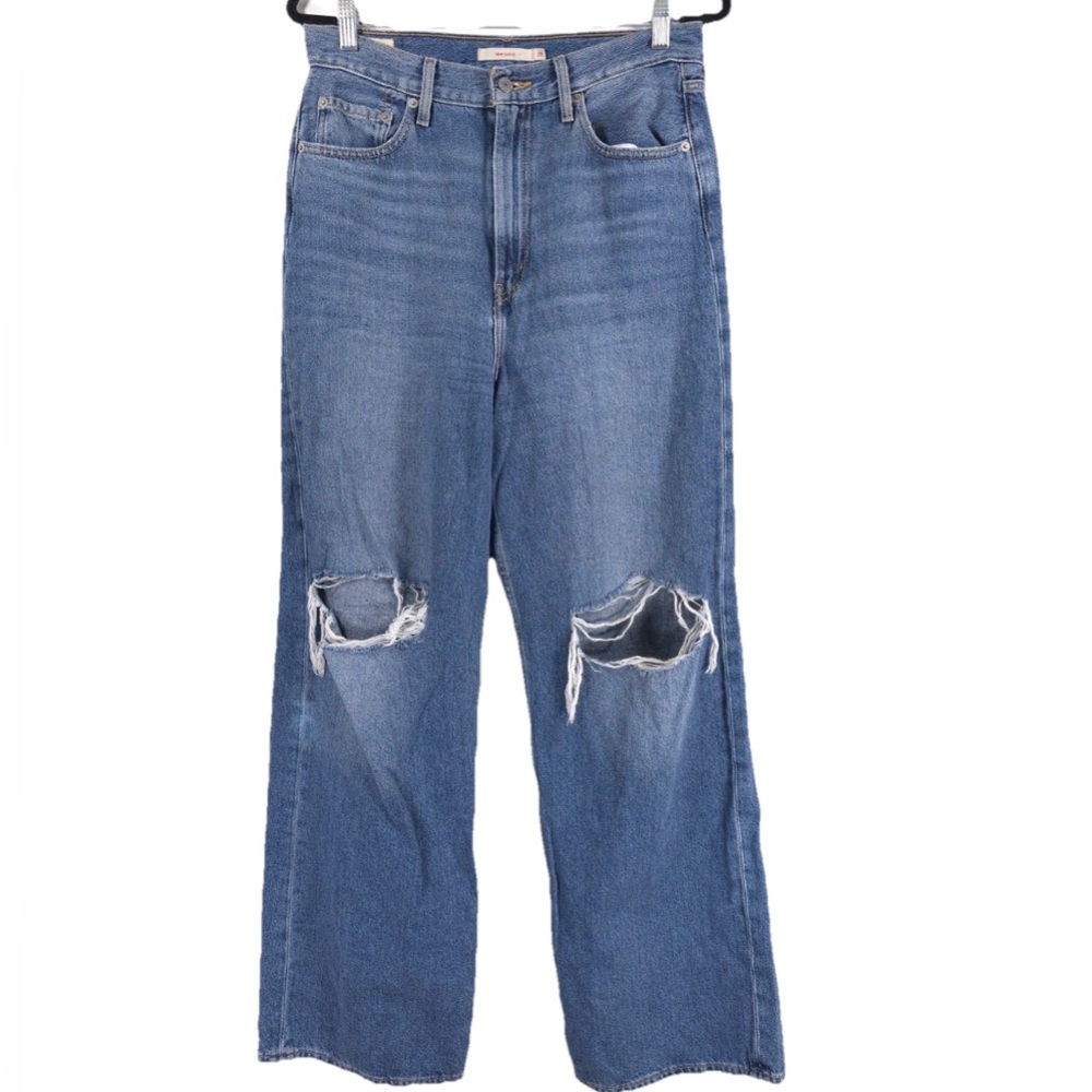 LEVI’S PREMIUM HIGH LOOSE Distressed Jeans GENUINE QUALITY Cotton Hemp Size 29